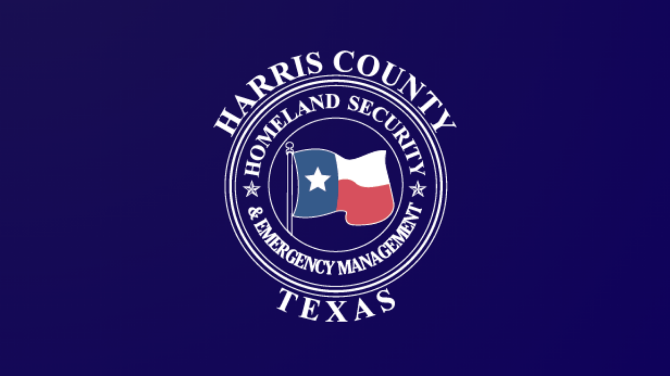 Harris County Homeland Security & Emergency Management Logo with Texas Flag in middle