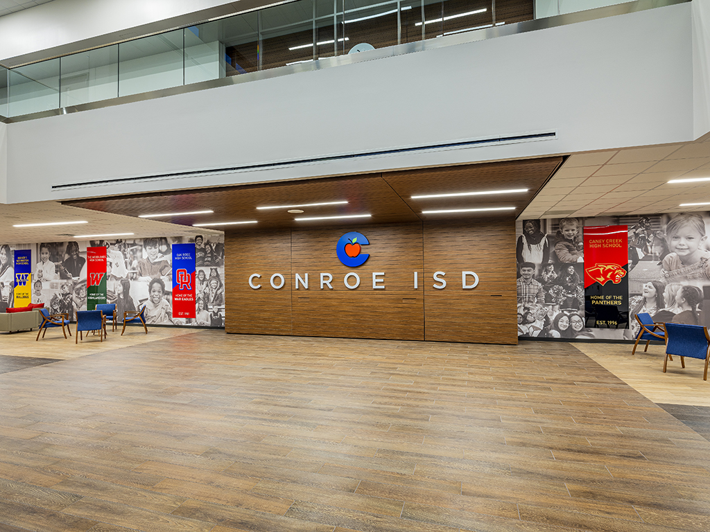 lobby of the jett center education building