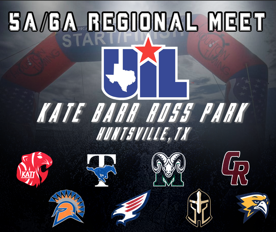 Graphic shows congratulations to the KATYISD teams who had athletes qualify for the 5A & 6A Regional Cross Country meet next week.