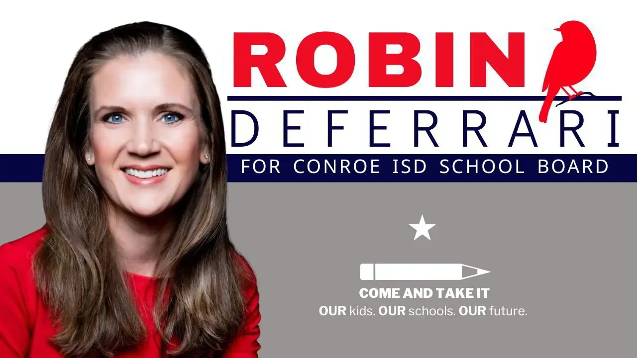 Woman in red political graphic.