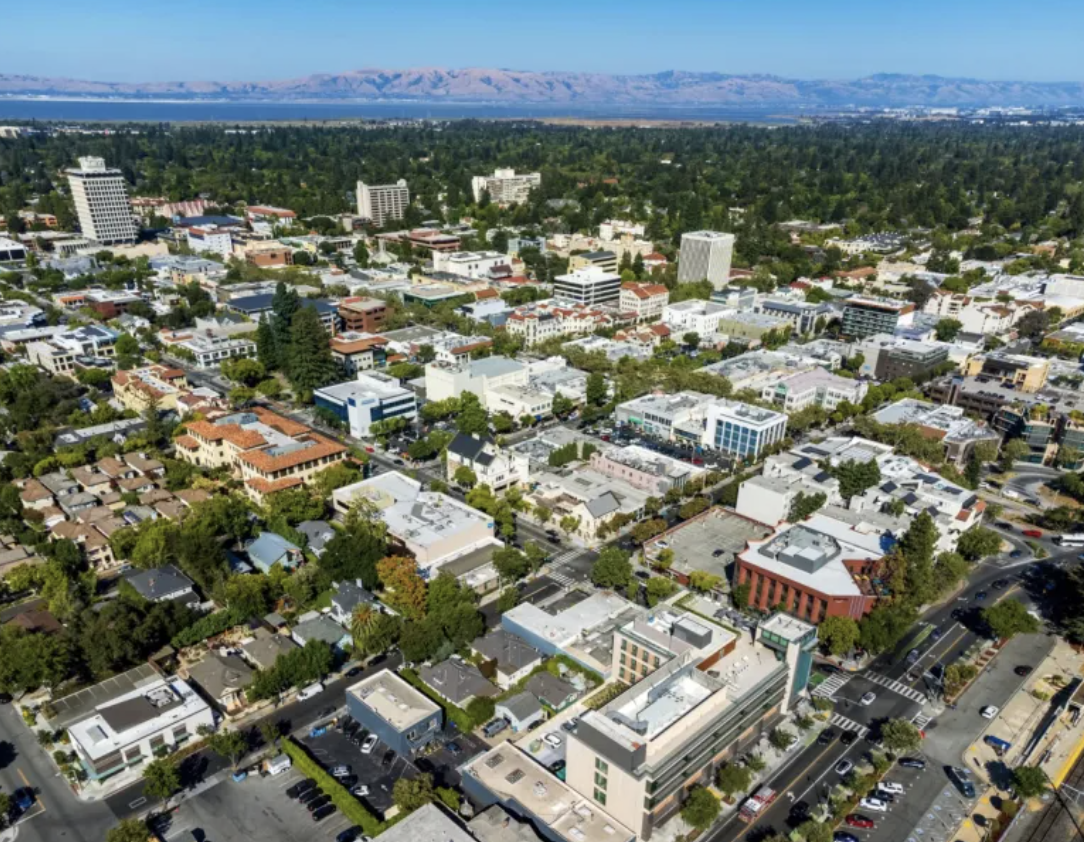 Aerial view of downtown San Mateo