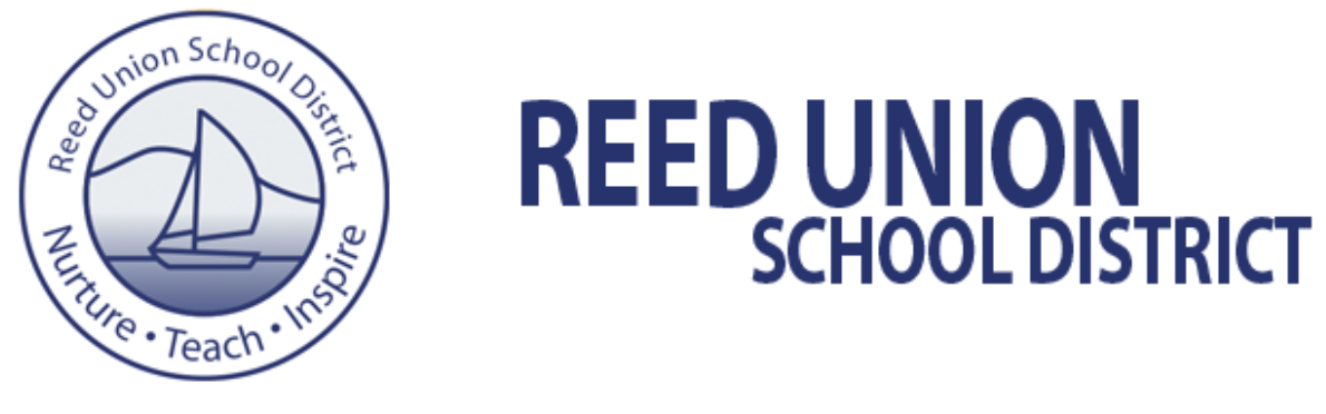 Official logo of the Reed Union School District, featuring a sailboat emblem and the words 'Nurture, Teach, Inspire.'