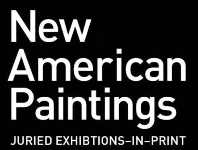 "New American Paintings" logo in bold white text on a black background, with "Juried Exhibitions-in-Print" below in smaller letters.