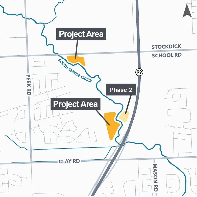 Diagram shows where project is happening in town.