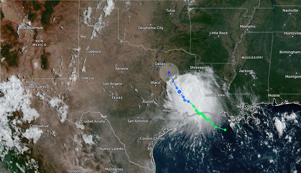 Satellite images show Tropical Storm Edouard.