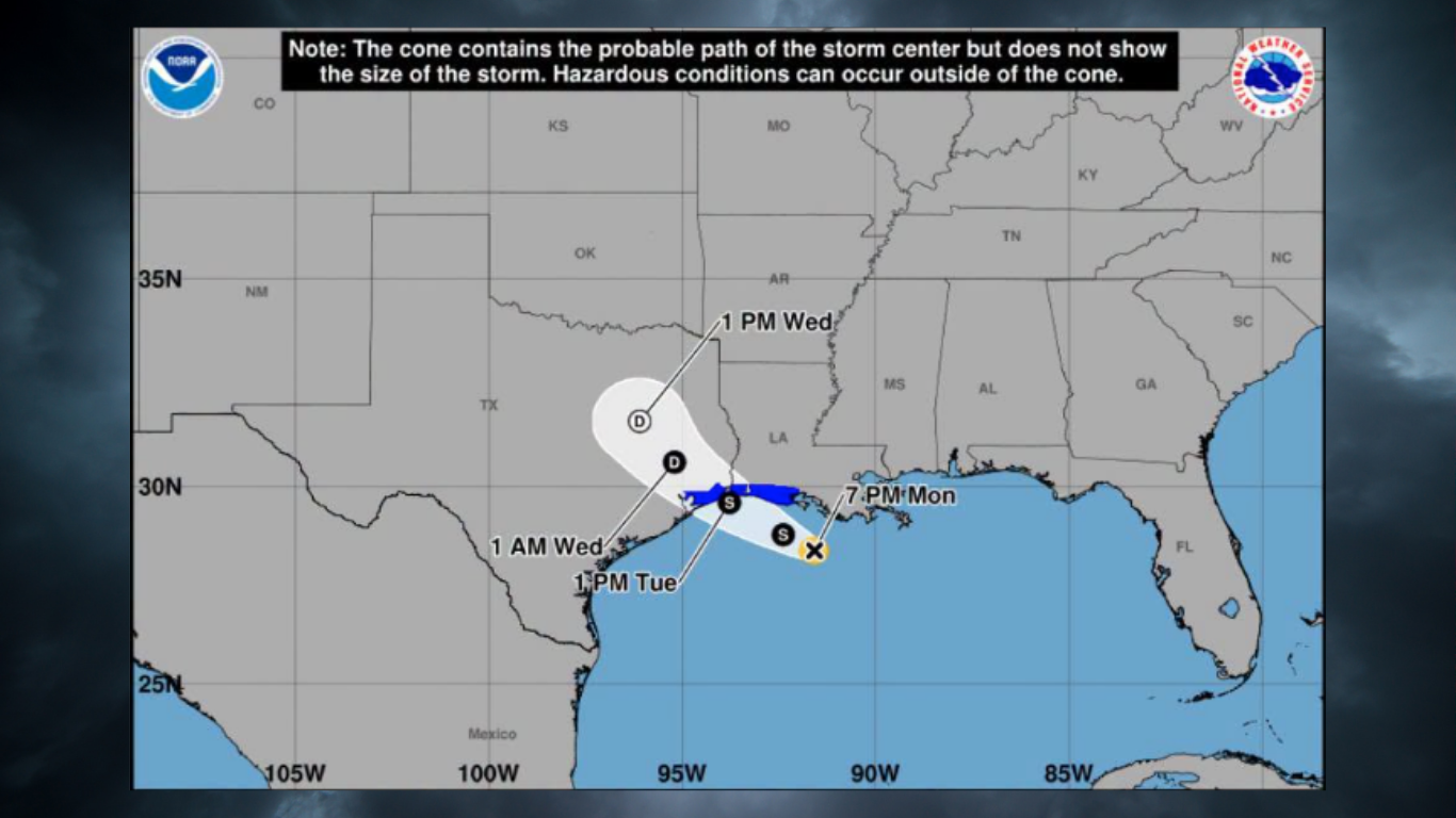 National weather service map Tropical Storm Edouard