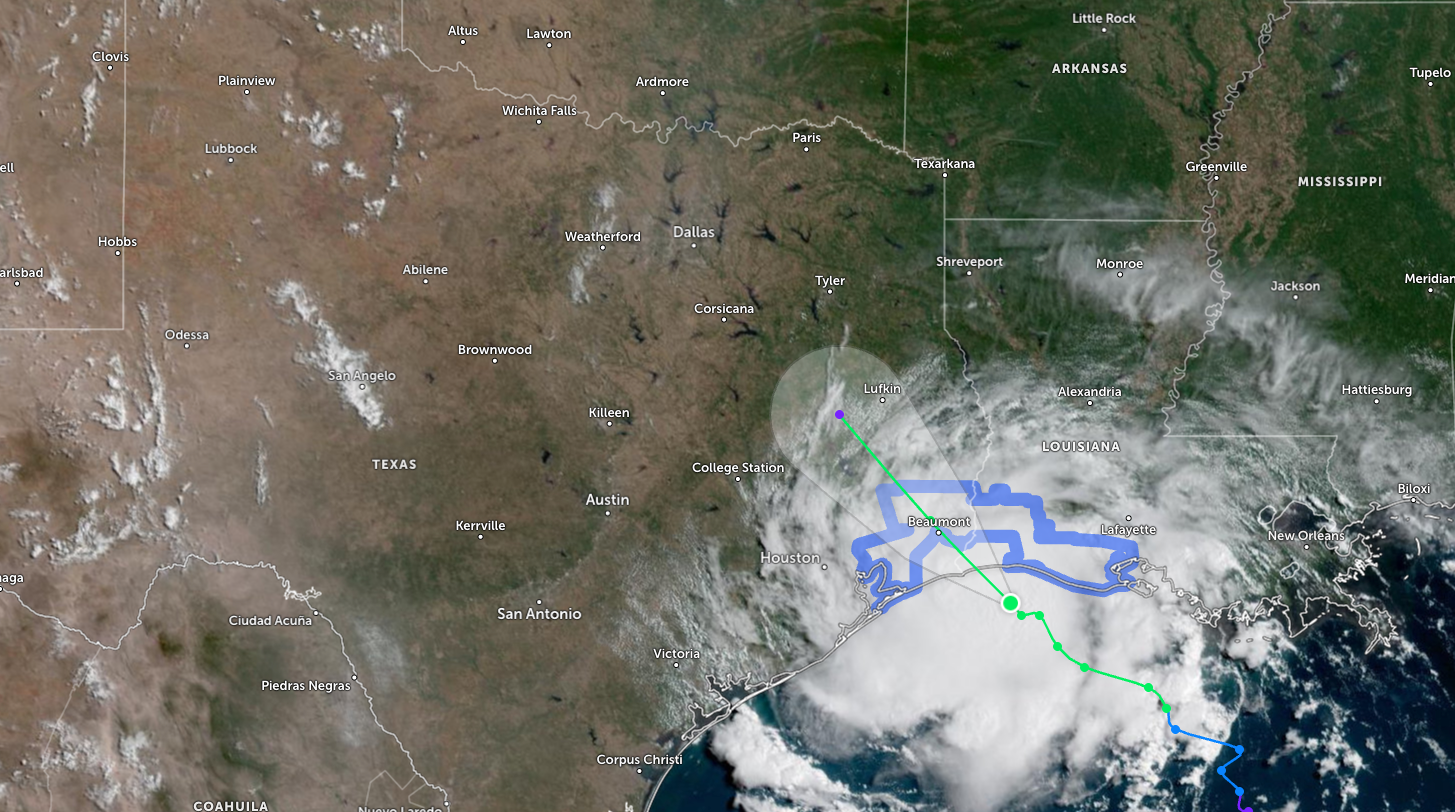 Satellite images show Tropical Storm Edouard.