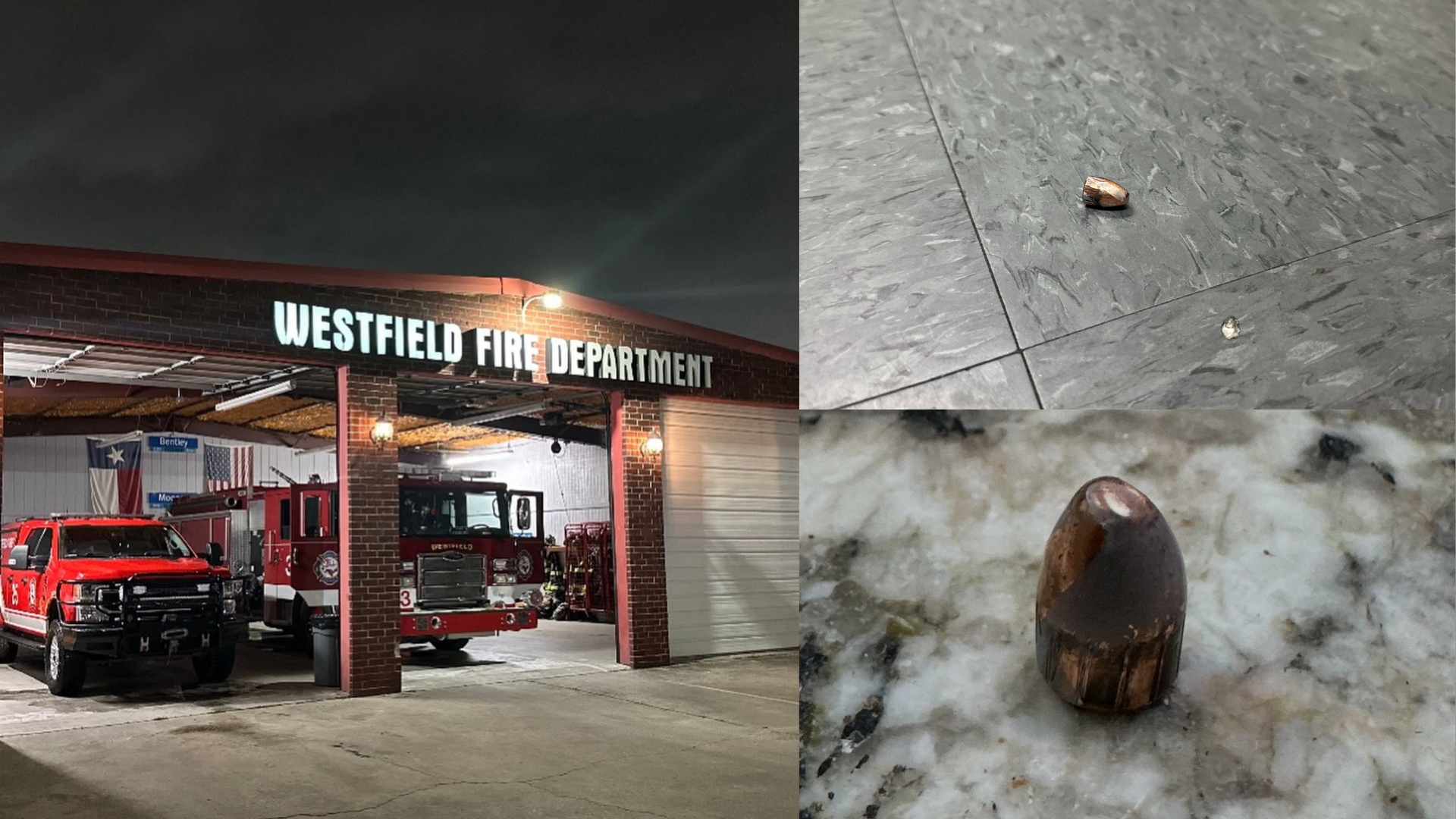 Bullet found inside fire department in Texas.