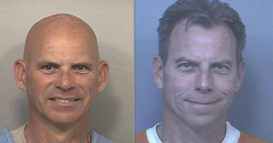 Two men shown in side-by-side prison mugshot photographs against plain backgrounds.