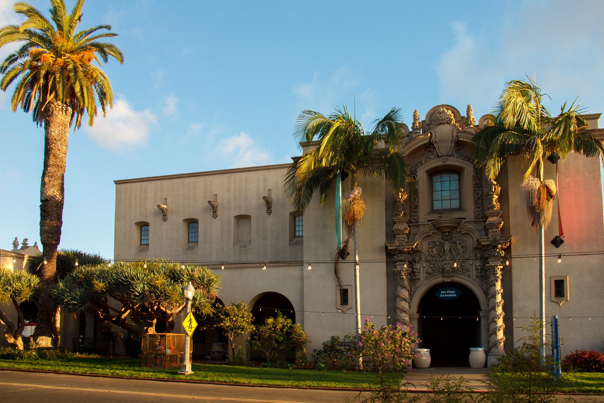 Ornate Facade of the Institute of Contemporary Art in Balboa Park, San Diego, California, United States