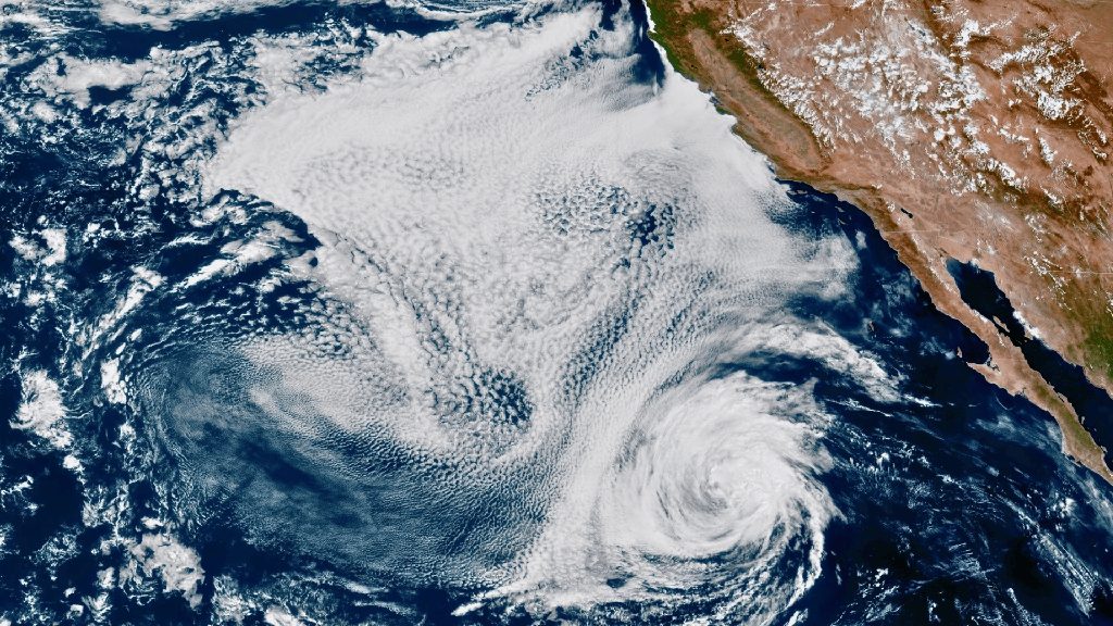 Tropical Storm Rachel is seen from a NOAA satellite.