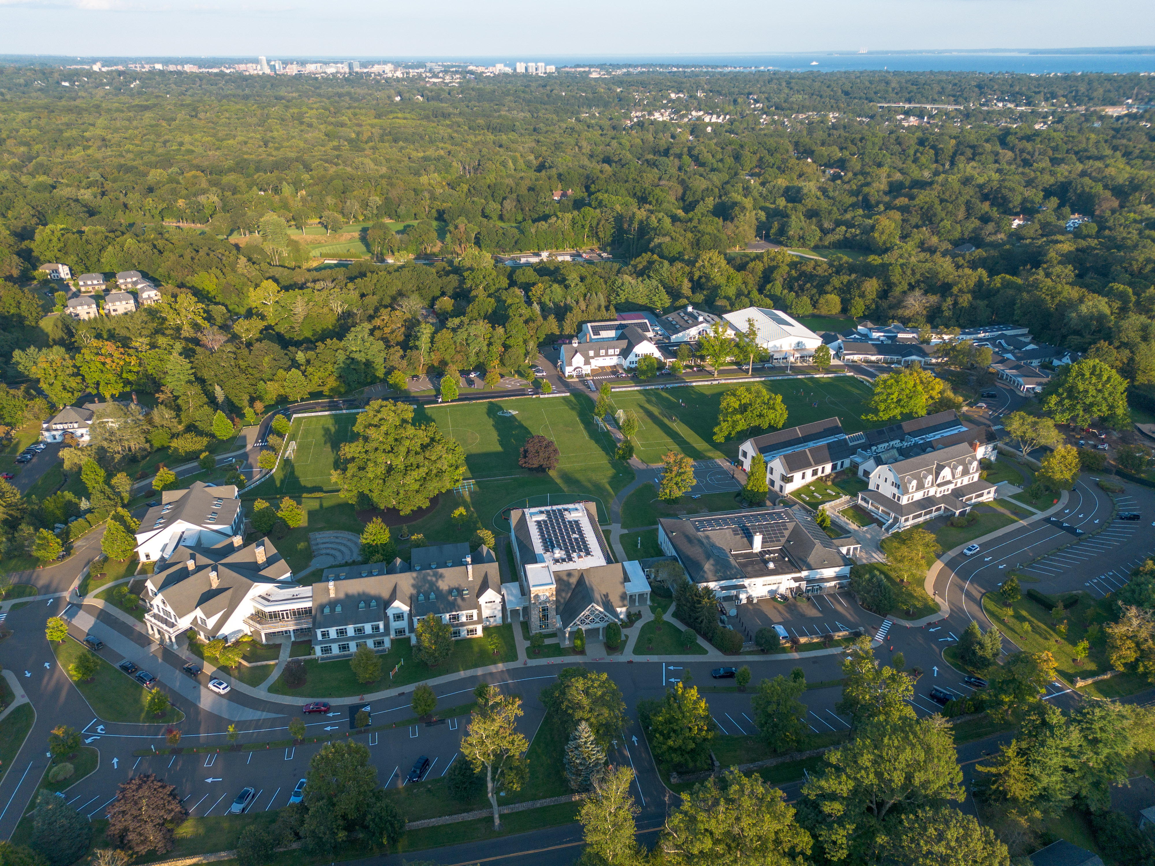 Exterior view of a Greenwich Country Day School campus building.