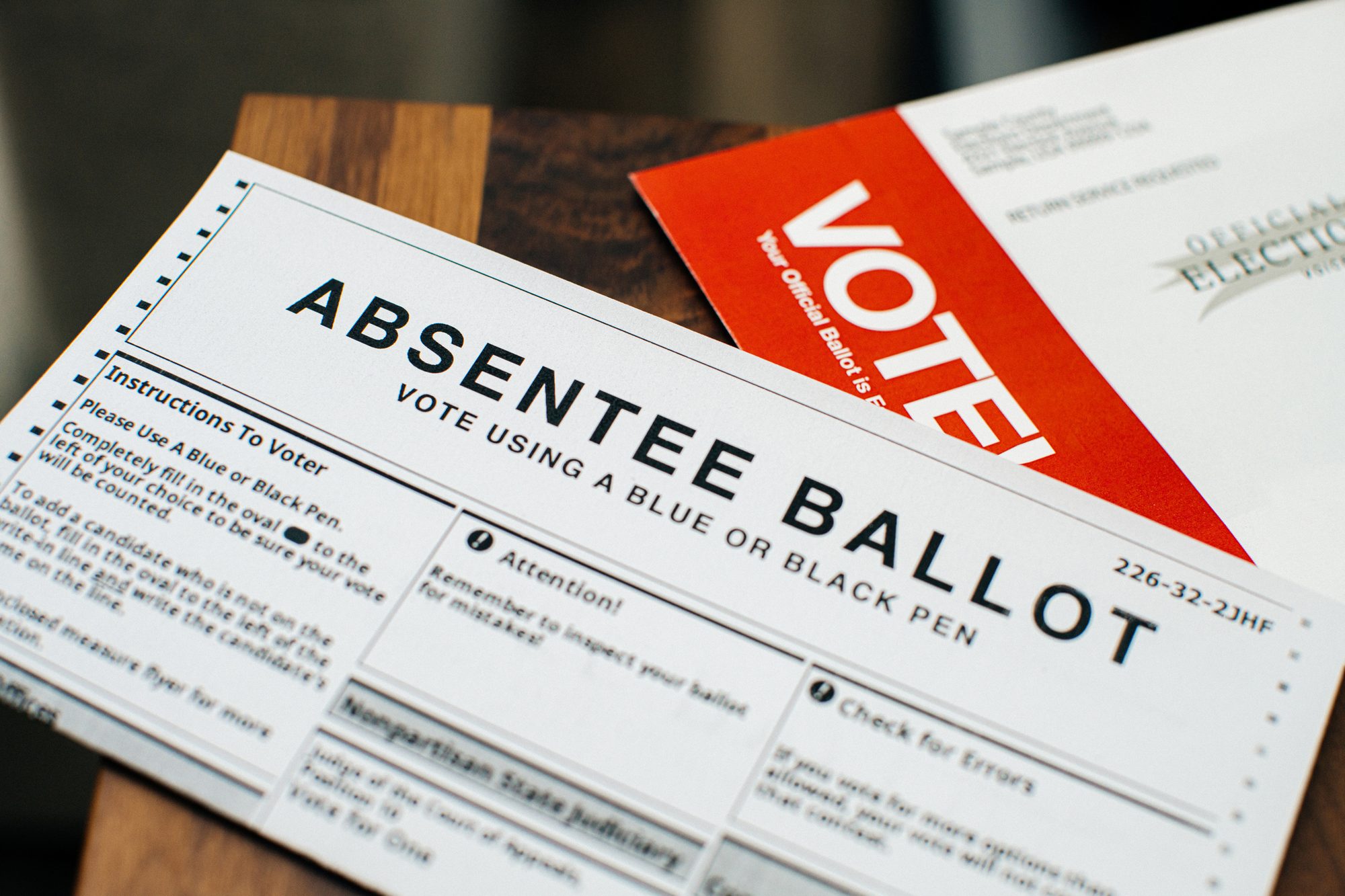 Mail-in Absentee Voting Ballot for a Presidential, Senatorial, Congressional, or Local Election