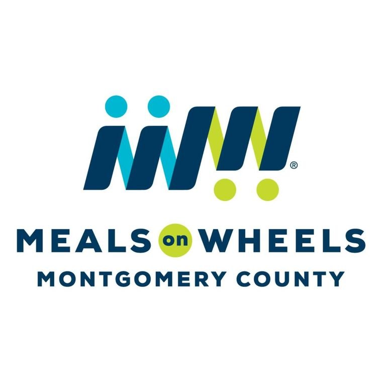 Meals on Wheels Montgomery County logo in navy, teal, and lime green.
