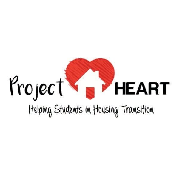 Project HEART logo with a red heart containing a white house silhouette and the tagline Helping Students in Housing Transition.