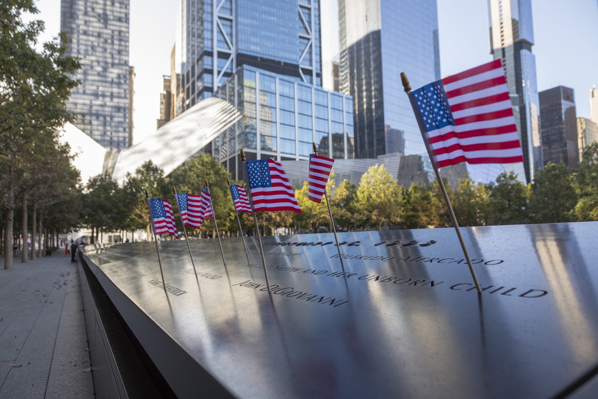 American Flags at the 9/11 Memorial, New York City