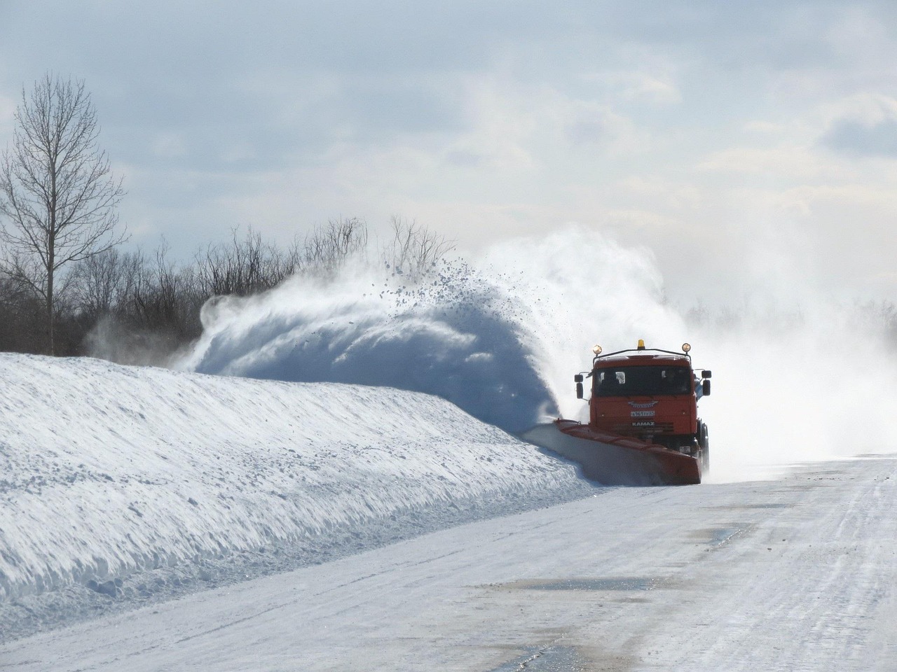 Road, cleaning, blizzard, nature, snow, drifts, winter