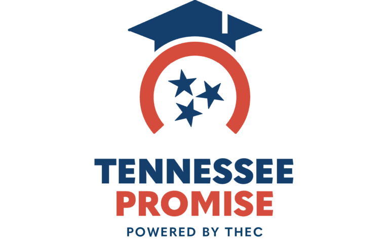 Tennessee Promise logo with a graduation cap and three blue stars on a red arc.
