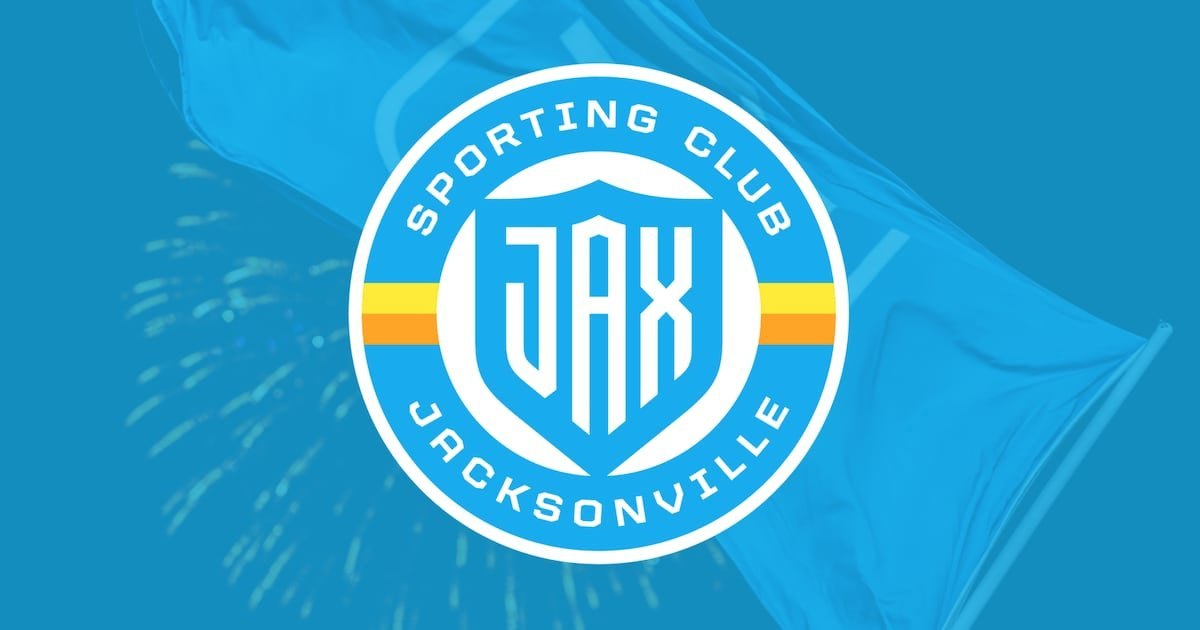 Circular blue and gold soccer club crest logo on a blue background.