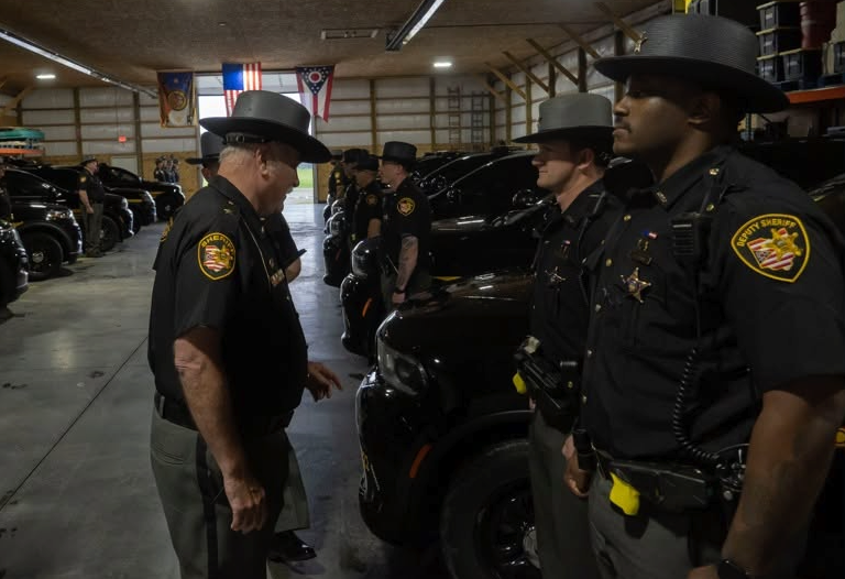 sheriff's deputies at inspection