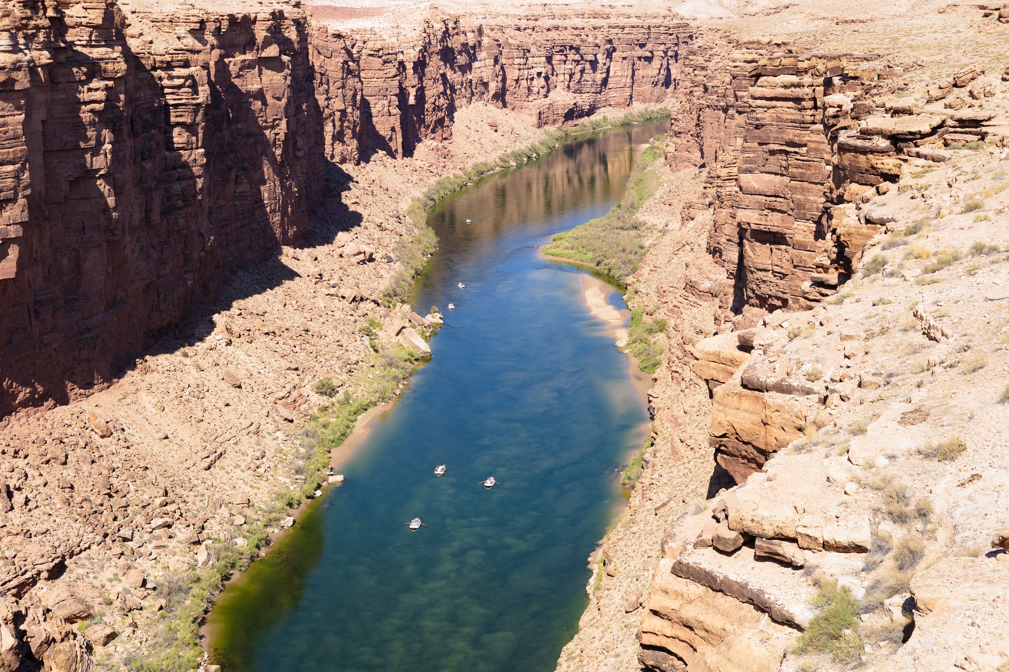 Canoes along Colorado River