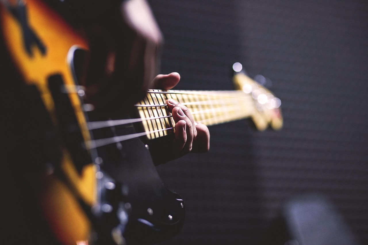 Bass guitar, chord, close up, electric guitar, fingers, hands, musical instrument, musician, bass player, guitarist, ele