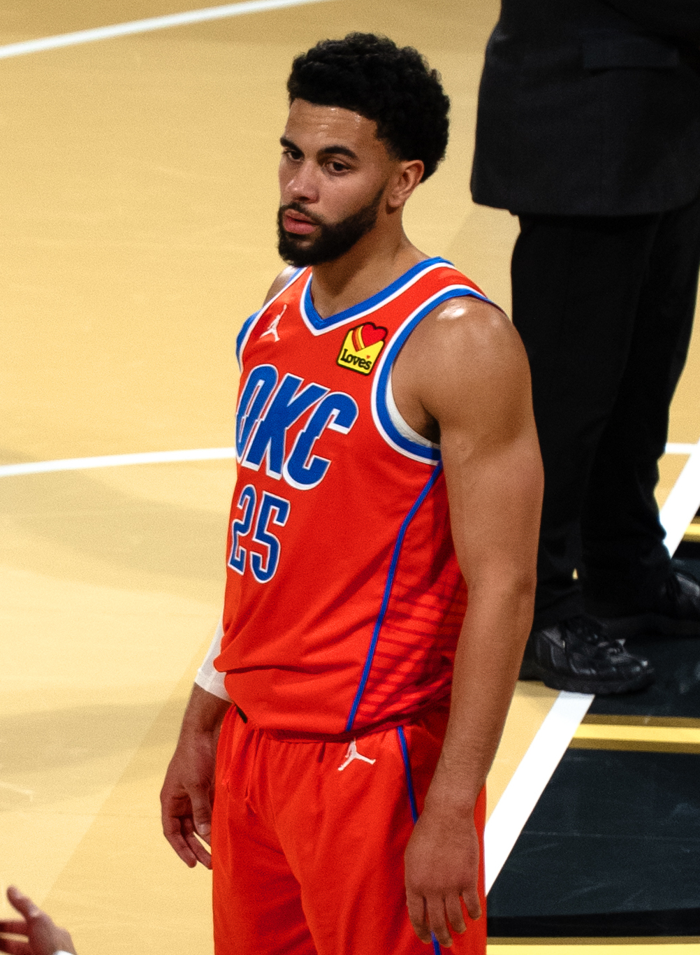 Ajay Mitchell at 2025 NBA Cup at T-Mobile Arena in Las Vegas, Nevada