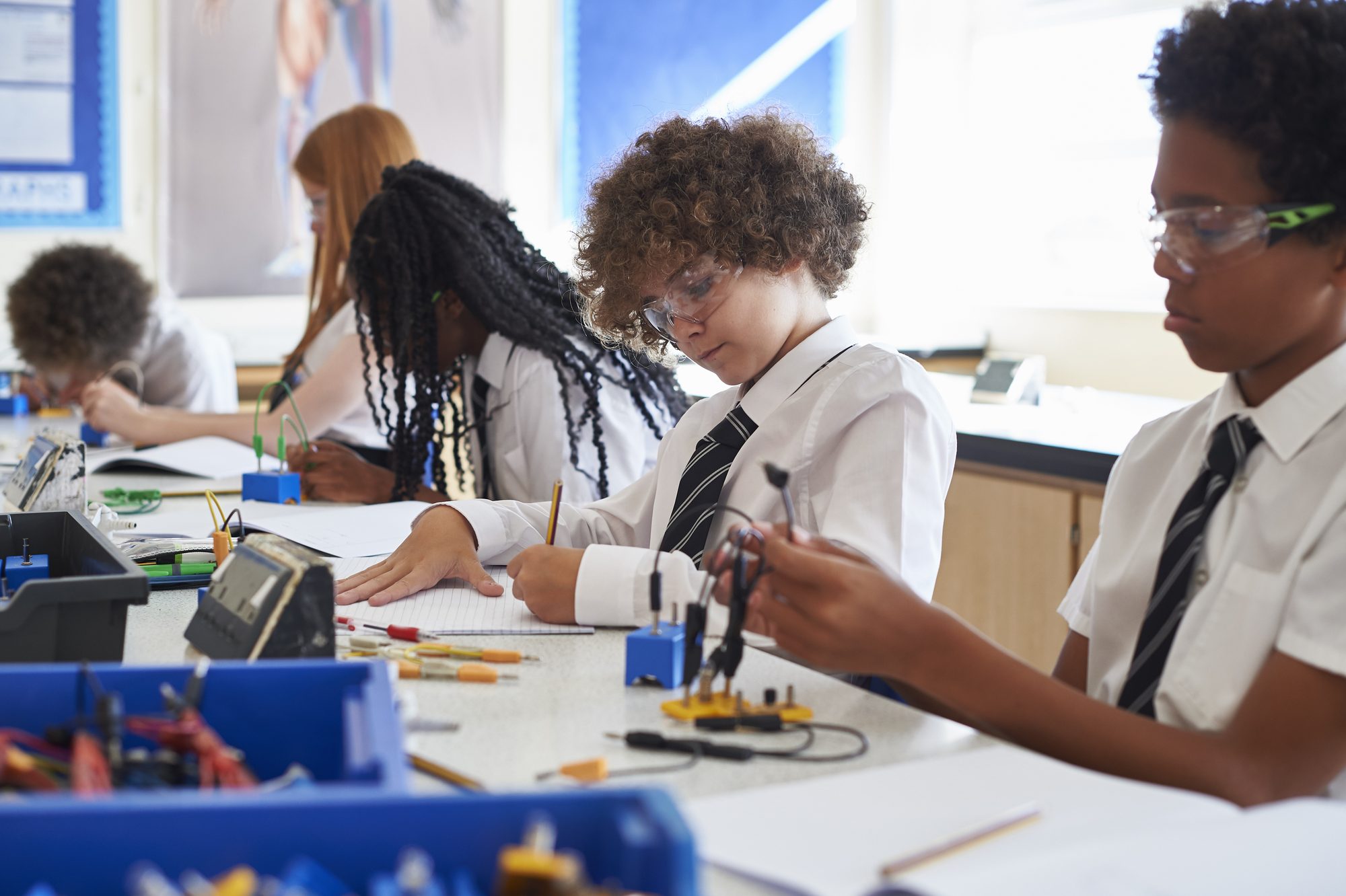 School children in a science lesson.