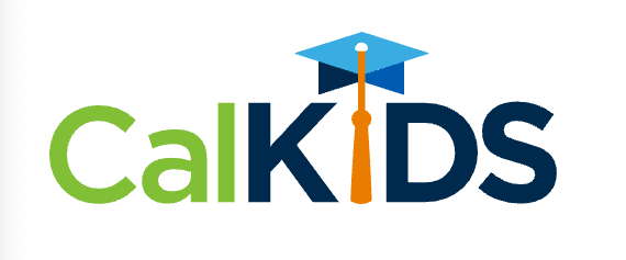 CalKIDS logo, with "Cal" in green and "KIDS" in navy blue, topped by a blue graduation cap.