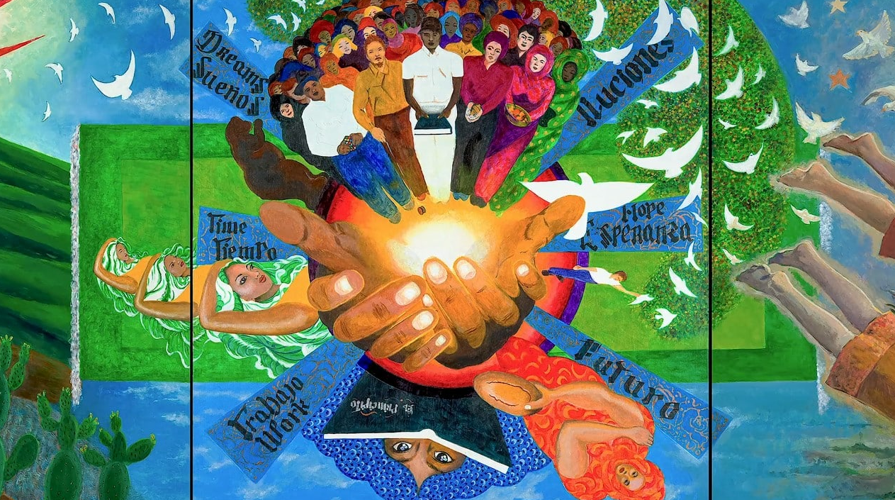 Mural by Marin artist Isidoro Angeles, used by Canal Alliance to illustrate its guide on supporting immigrant neighbors.