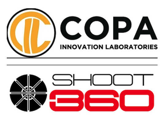 Logos of COPA Innovation Laboratories and Shoot 360, the two companies behind a new $7 million basketball training partnership.