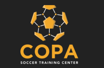 COPA Soccer Training Center logo, a gold hexagonal soccer ball design above the words "COPA Soccer Training Center" on a dark background.