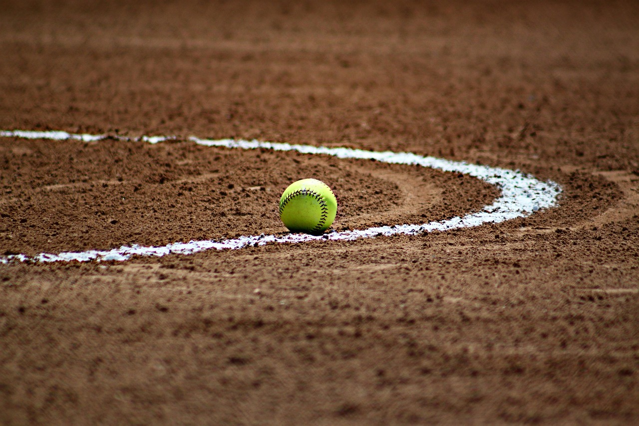 Softball, baseball, ball, sport, game, field, brown field, baseball field, ball game, ball sport, play, softball, softba