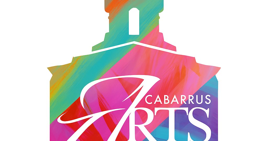 Colorful logo reading Cabarrus Arts with a multicolored building silhouette.