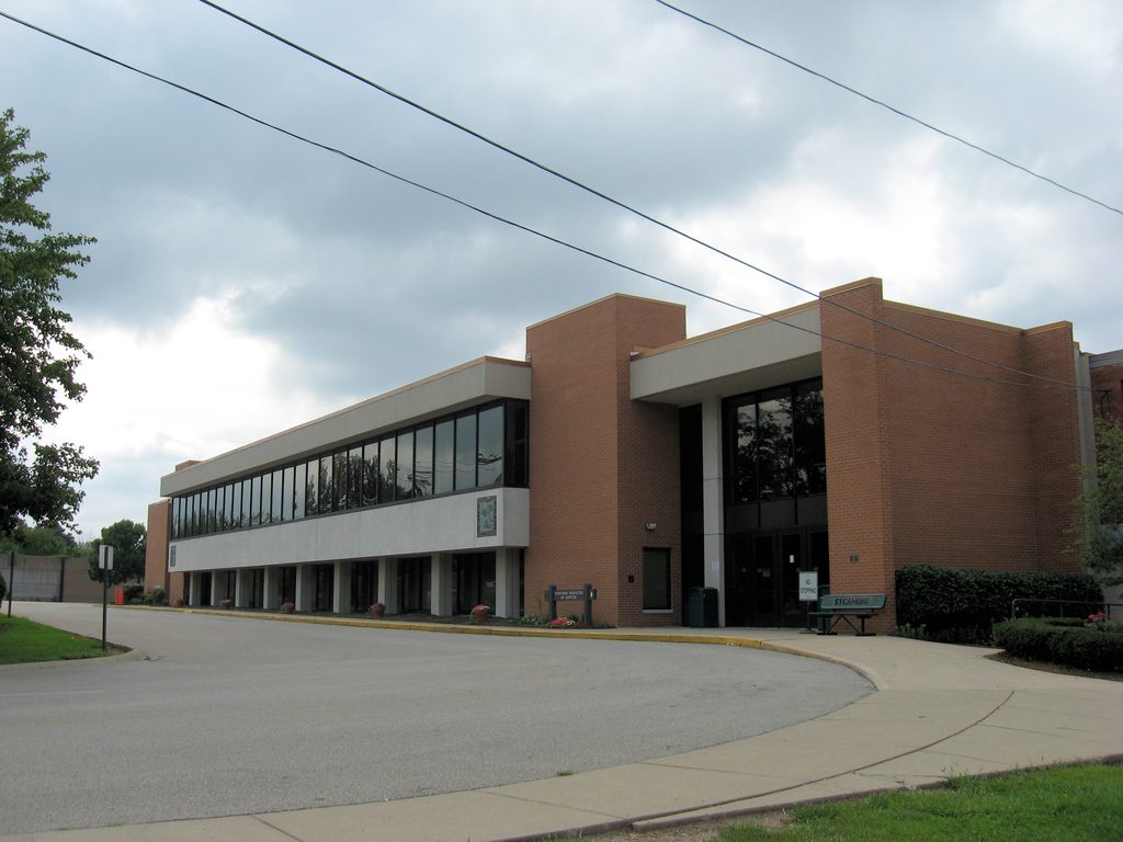 Sycamore Junior High School building exterior in Blue Ash, Ohio