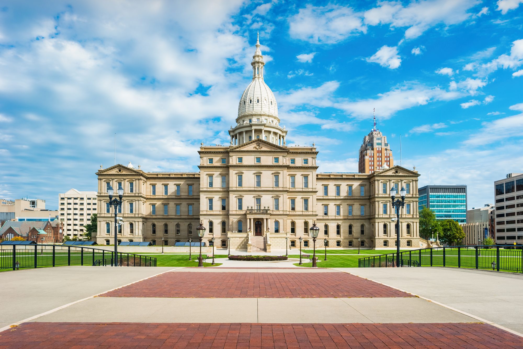 Exterior of Michigan State Capitol in Lansing, Michigan