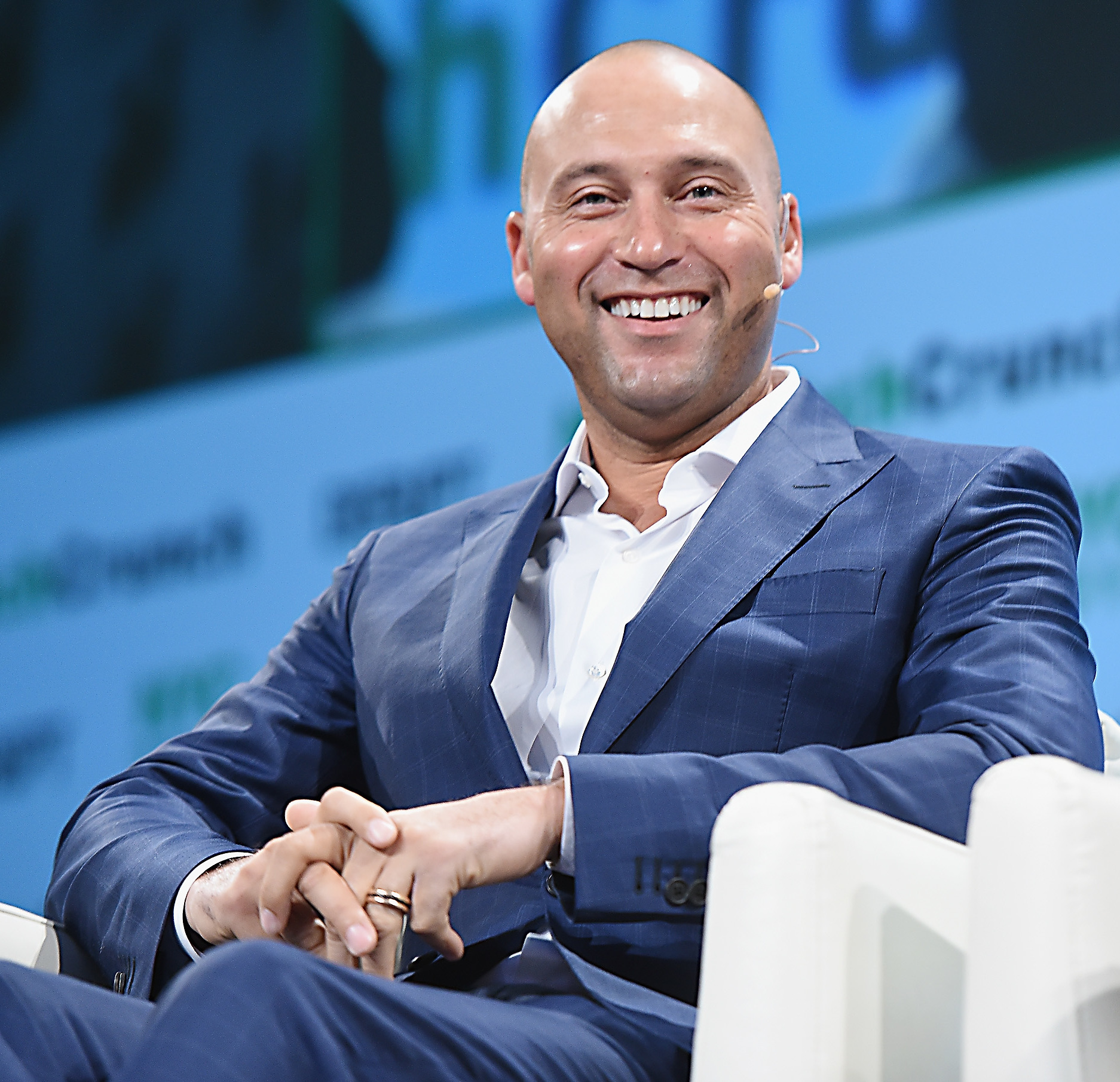 NEW YORK, NY - MAY 15:  Derek Jeter speaks onstage during TechCrunch Disrupt NY 2017  at Pier 36 on May 15, 2017 in New York City.  (Photo by Noam Galai/Getty Images for TechCrunch)