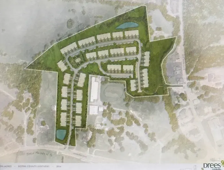artist's rendering of a housing development