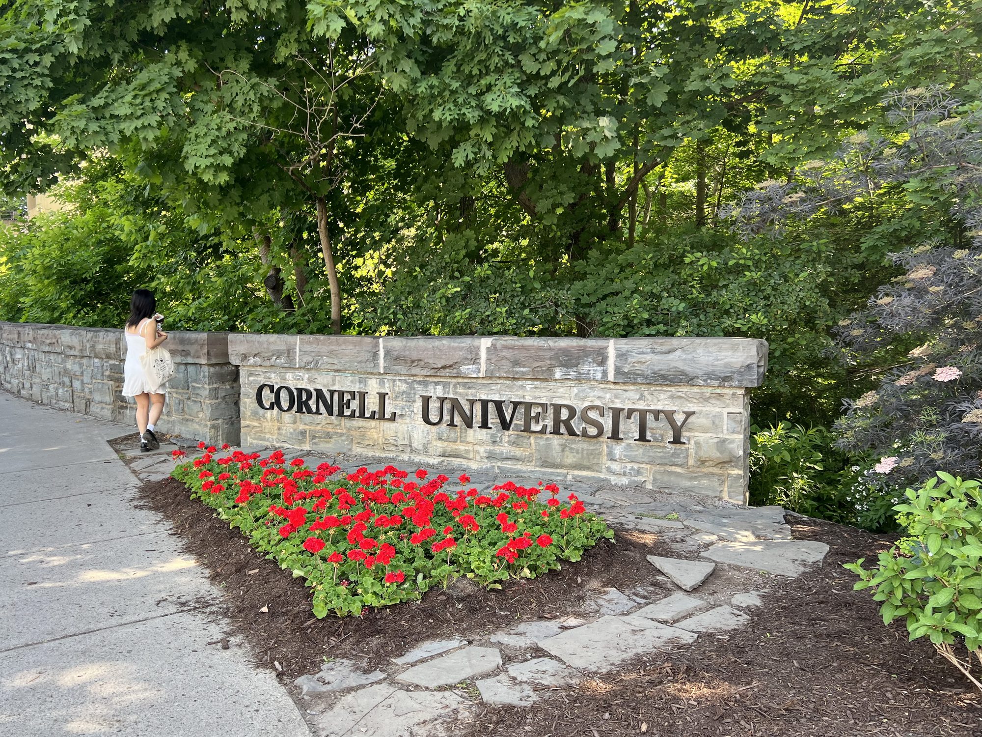 Cornell University Sign at southern entrance to Cornell University's West Campus.