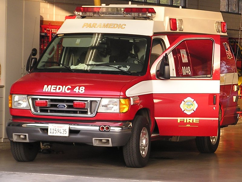 Orange County Fire Authority Medic 48 sitting in the station house