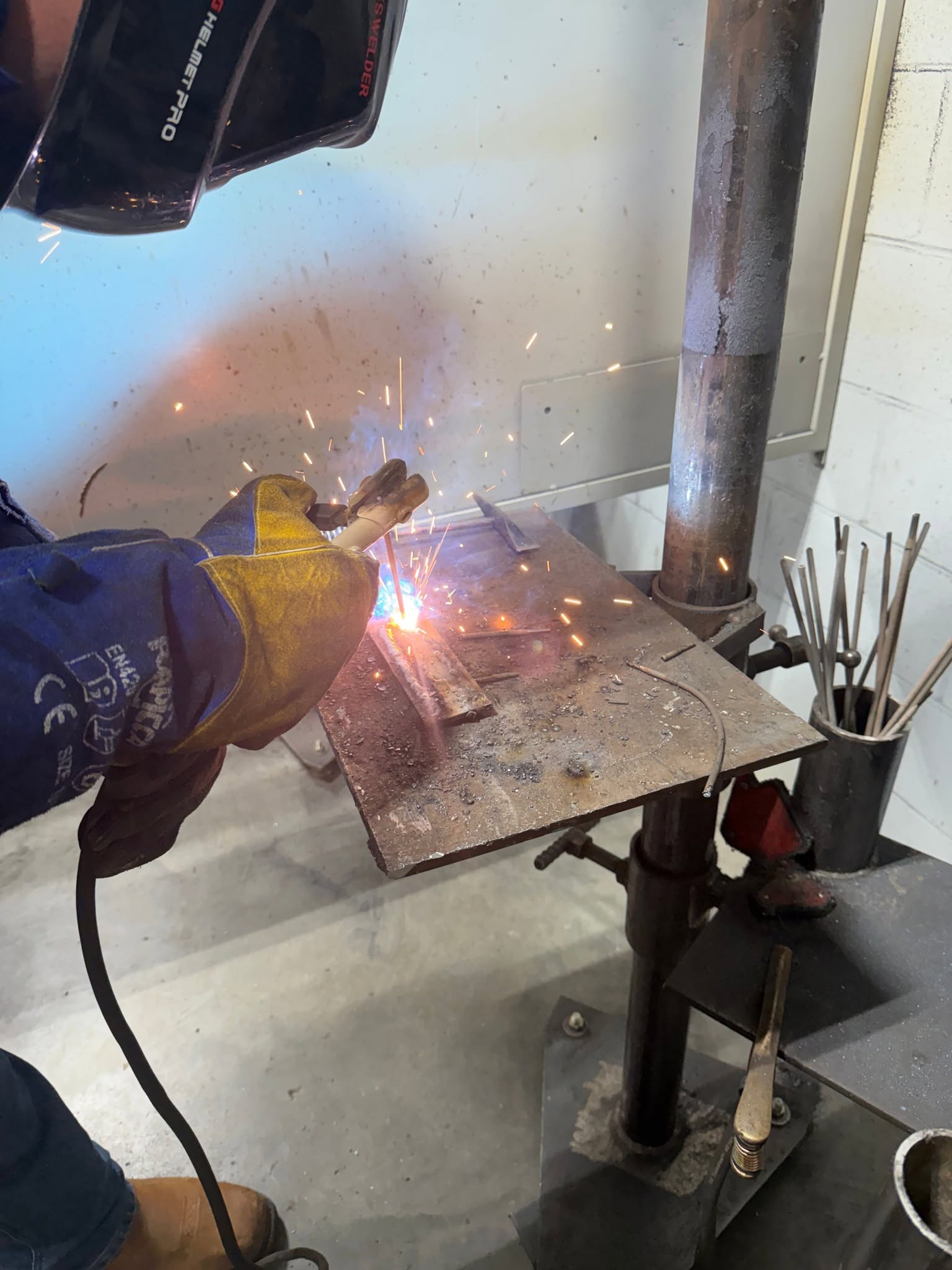 a welder works his trade