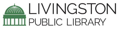 Livingston Public Library logo with a green domed building icon above the name.