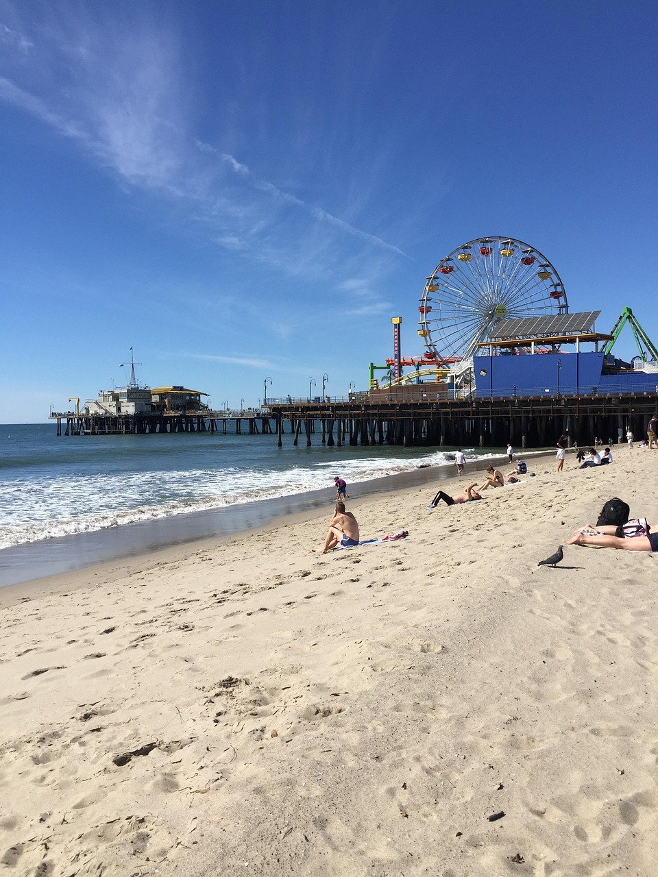 Santa monica, california, santa, monica, beach, ocean, los, angeles, travel, pier, sand, pacific, nature, blue sky, vaca