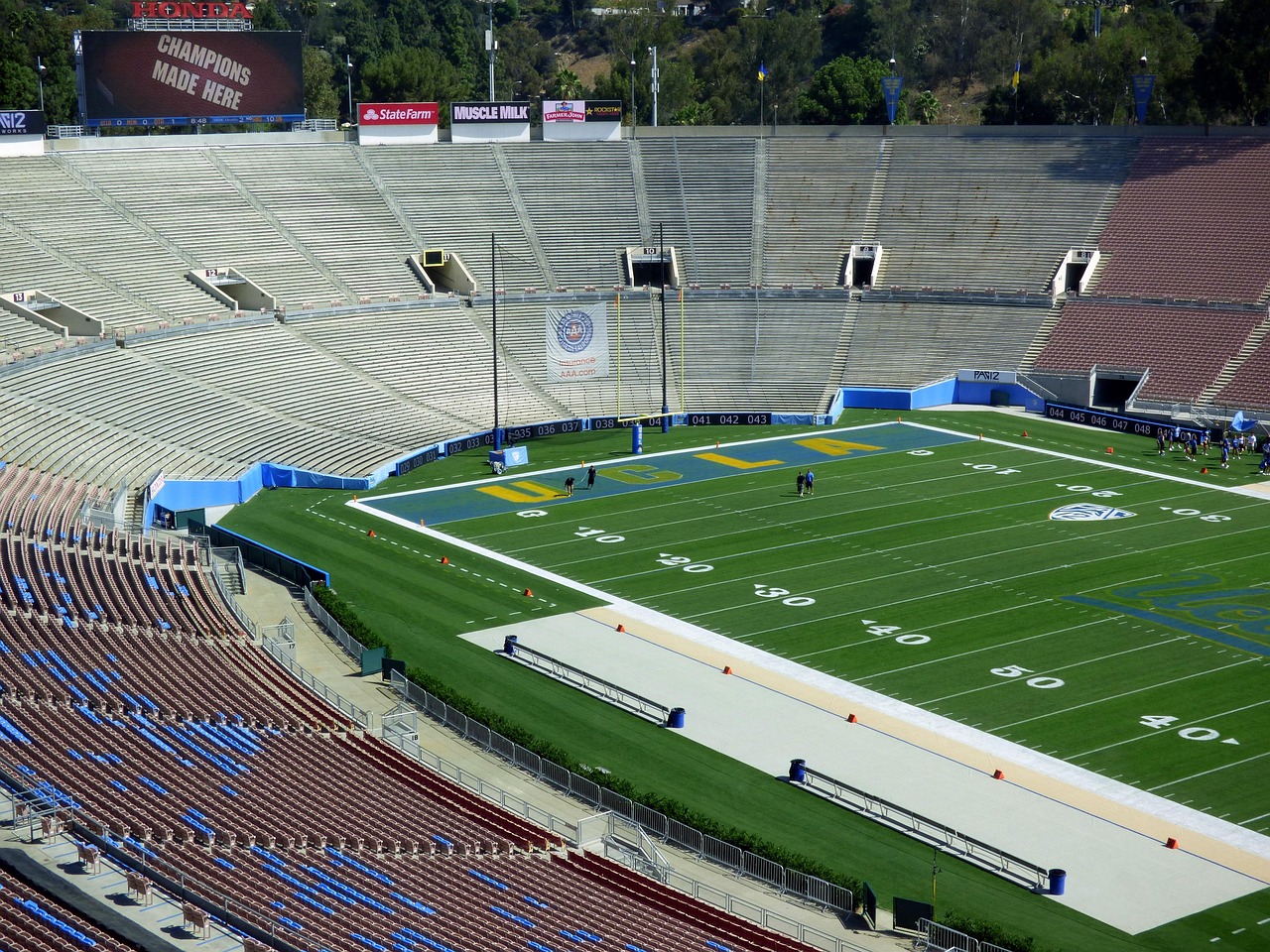 Stadium, bleachers, spectator, turf, ucla, rose bowl, football, pasadena, football party, game, rose, team, decoration, 