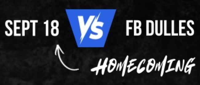 A promotional graphic advertising Friendswood's Sept. 18 homecoming football game against Fort Bend Dulles.