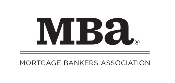Mortgage Bankers Association logo with black MBA lettering above two gold lines.