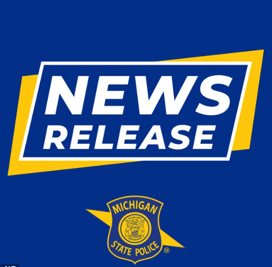Michigan State Police "News Release" graphic with the department's badge logo.