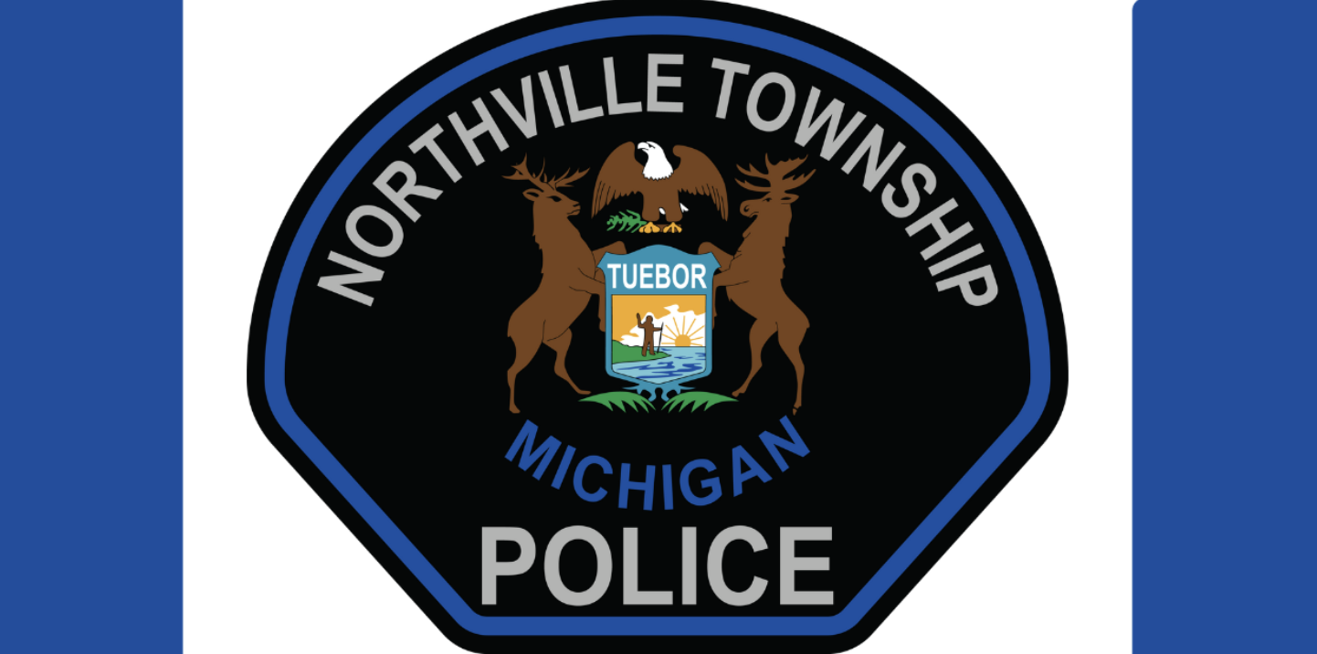 Northville Township Police Department badge featuring the Michigan state coat of arms flanked by two elk beneath a bald eagle, with "Northville Township Michigan Police" encircling the shield.