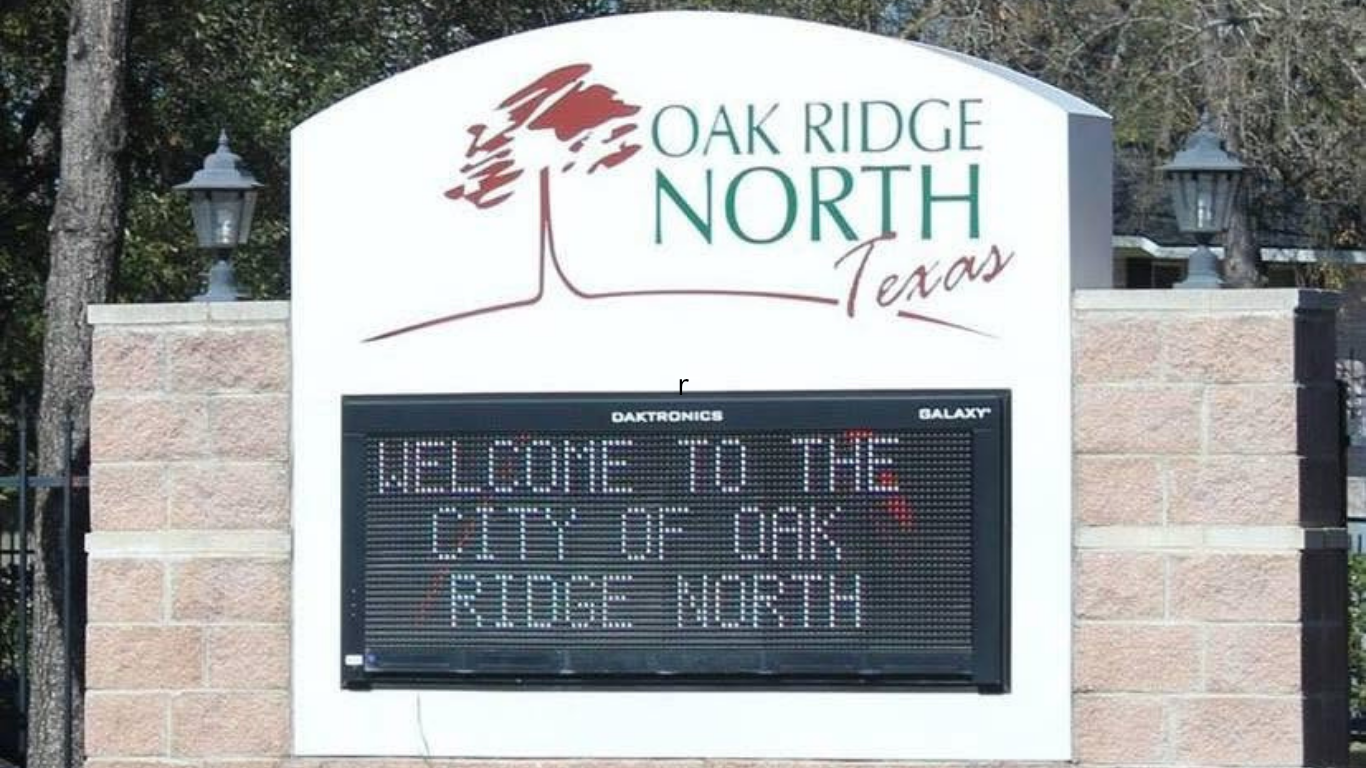 oak ridge north texas welcome sign