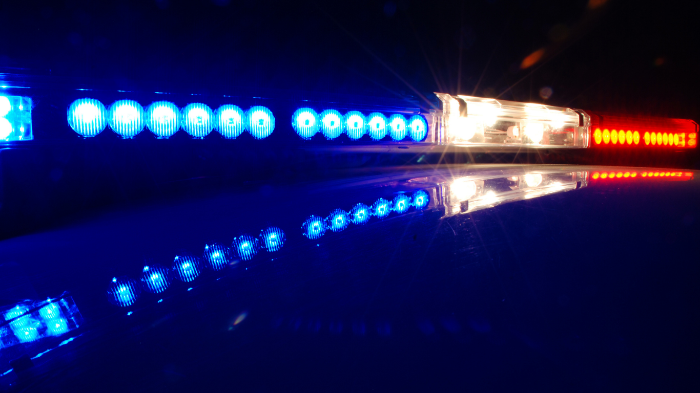 police cruiser lights night